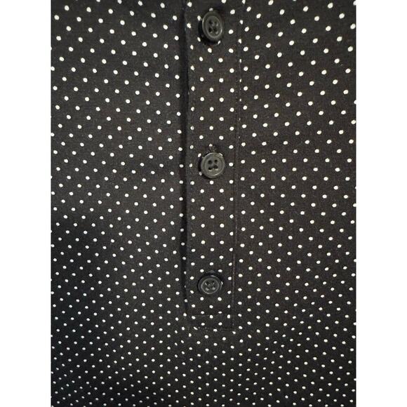 Vintage Claiborne XL Polka Dot Polo shirt 3 button front and hem slits. - Picture 7 of 10